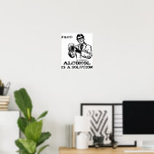 Alkohol ist eine Lösung für die Chemie Retro Poster (Heimbüro)