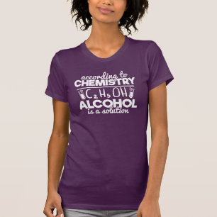 Alkohol ist eine Lösung   Witziger Nerd Trinken Sp T-Shirt