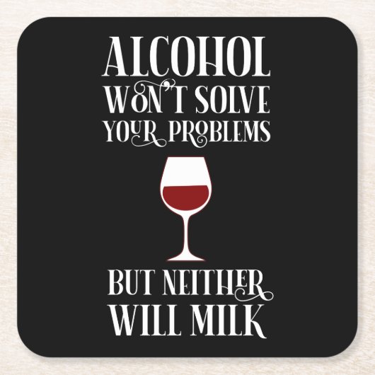 Alkohol löst deine Probleme nicht Rechteckiger Pappuntersetzer (Vorderseite)
