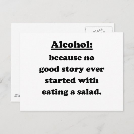 Alkohol Postkarte (Vorne/Hinten)