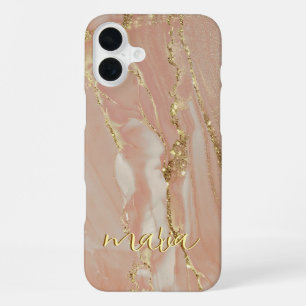 Alkohol-Tinte Chic monogrammierte Hülle- Mate iPho iPhone 16 Plus Hülle