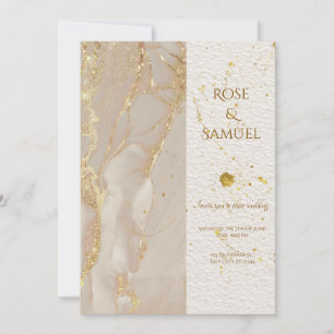 Alkohol Tinte Glitzer Elegante Hochzeit Einladung