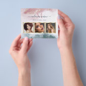 Alkohol Tinte Gold Blush Blue Foto Flyer (Gruppe)