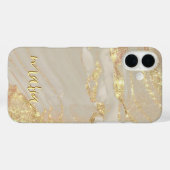 Alkohol-Tinte Gold Monogramm-Etuis- Mate iPhone Case-Mate iPhone Hülle (Rückseite (Horizontal))