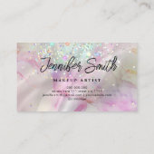 Alkohol Tinte Makeup Künstler Holographic Glitzer  Visitenkarte (Rückseite)