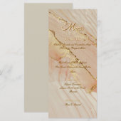 Alkohol Tinte Rosa Glitzer Gold Elegantes Flachmen Menükarte (Vorne/Hinten)