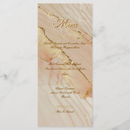 Alkohol Tinte Rosa Glitzer Gold Elegantes Flachmen Menükarte