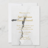 Alkohol Tinte Schwarz-weißer Glitzer Hochzeit Einl Einladung (Vorderseite)