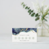 Alkohol Tinte Silver Navy Glitzer 6 Punch Loyalitä Visitenkarte (Stehend Vorderseite)