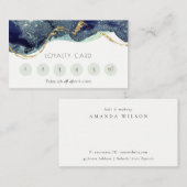 Alkohol Tinte Silver Navy Glitzer 6 Punch Loyalitä Visitenkarte (Vorne/Hinten)