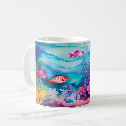 Alkohol-Tinte Sommer Kaffeetasse (Vorderseite Links)