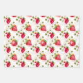 Alkohol-Tinte-Stil Erdbeeren und Blüten Geschenkpapier Set (Vorderseite)