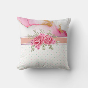 Alkohol Tinte und Wasserfarben Frühlingsblüte Kissen