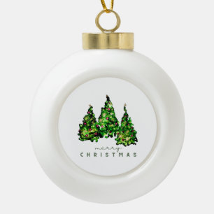 Alkohol-Tinten-Design-Weihnachtsbaum-Feiertagskart Keramik Kugel-Ornament