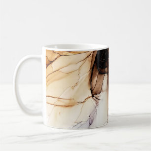 Alkohol-Tintenfarbe. Graue handgefertigte Marmorte Kaffeetasse