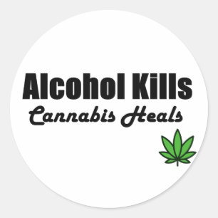 Alkohol tötet Cannabis heilt Aufkleber