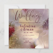 Alkohol und Tinte Elegante Hochzeit Einladung (Vorderseite)