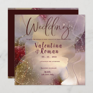 Alkohol und Tinte Elegante Hochzeit Einladung