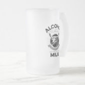 Alkohol vs. Milch Mattglas Bierglas (VorderseiteRechts)