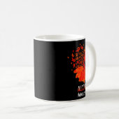 Alkoholbewusstsein rote Schleife Blume Kaffeetasse (VorderseiteRechts)
