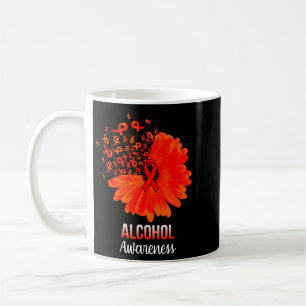 Alkoholbewusstsein rote Schleife Blume Kaffeetasse