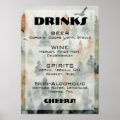 Alkoholcocktail Drinks Bar EDITABLE Poster (Vorne)