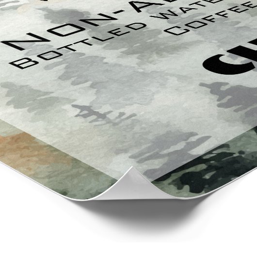 Alkoholcocktail Drinks Bar EDITABLE Poster (Ecke)