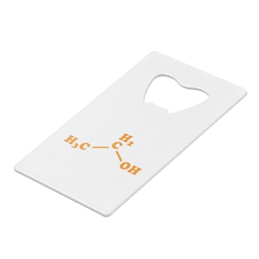 Alkoholethanol Molekulare chemische Formel Geldbeutel Flaschenöffner (Rückseite Schrägansicht)