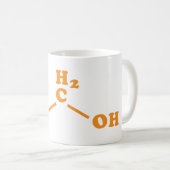 Alkoholethanol Molekulare chemische Formel Kaffeetasse (VorderseiteRechts)