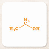 Alkoholethanol Molekulare chemische Formel Rechteckiger Pappuntersetzer (Vorderseite)