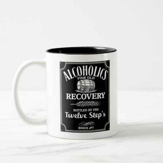 Alkoholetikett-Sobriety - 12 Step Alkohol Zweifarbige Tasse (Links)