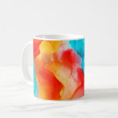 Alkoholfarbe abstrakter Hintergrund, Makrofotograf Kaffeetasse (Vorderseite Links)