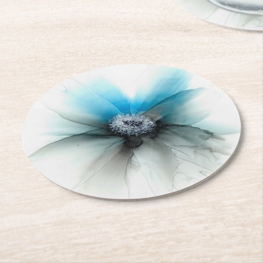 Alkoholfarben, Blume Runder Pappuntersetzer (Angewinkelt)