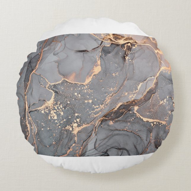 Alkoholfarben sind durchsichtig. Abstrakt Multicol Rundes Kissen (Vorderseite)