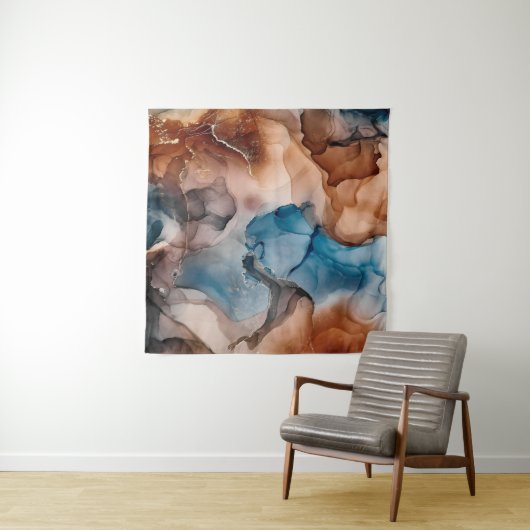 Alkoholfarben sind durchsichtig. Abstrakt Multicol Wandteppich (Beispiel (Horizontal))