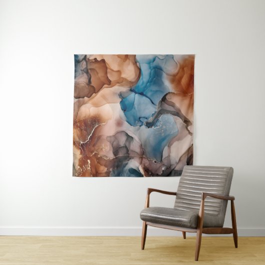 Alkoholfarben sind durchsichtig. Abstrakt Multicol Wandteppich (Beispiel)