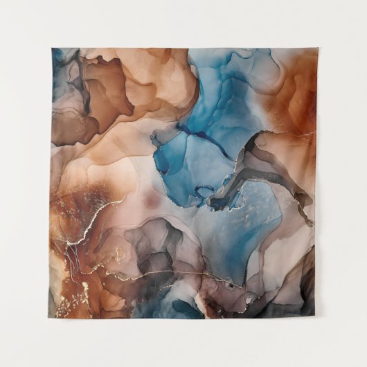 Alkoholfarben sind durchsichtig. Abstrakt Multicol Wandteppich (Vorderseite)