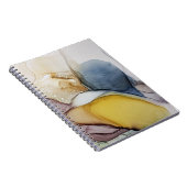 Alkoholfarbene Wirbel, gelbe Farbtöne, abstrakt. Notizblock (Rechte Seite)