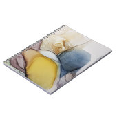 Alkoholfarbene Wirbel, gelbe Farbtöne, abstrakt. Notizblock (Linke Seite)