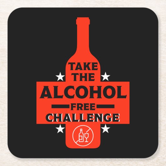 alkoholfrei und nüchtern rechteckiger pappuntersetzer (Vorderseite)