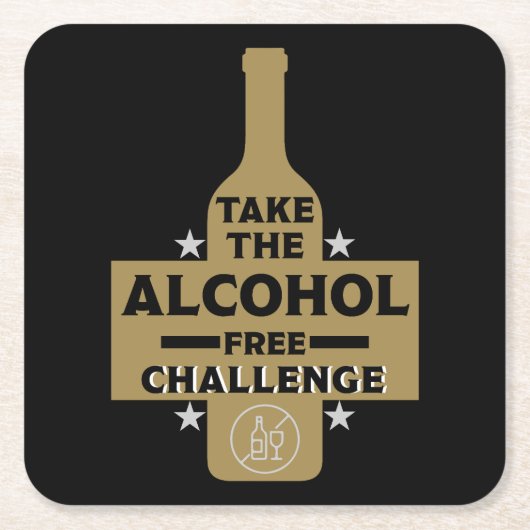 alkoholfrei und nüchtern rechteckiger pappuntersetzer (Vorderseite)