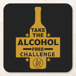 alkoholfrei und nüchtern rechteckiger pappuntersetzer