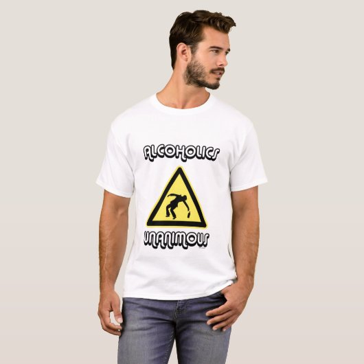 ALKOHOLIKER-EINSTIMMIGES T-SHIRT (Vorne ganz)