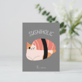 Alkoholiker, Sushikatze Postkarte (Stehend Vorderseite)