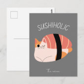 Alkoholiker, Sushikatze Postkarte (Vorne/Hinten)