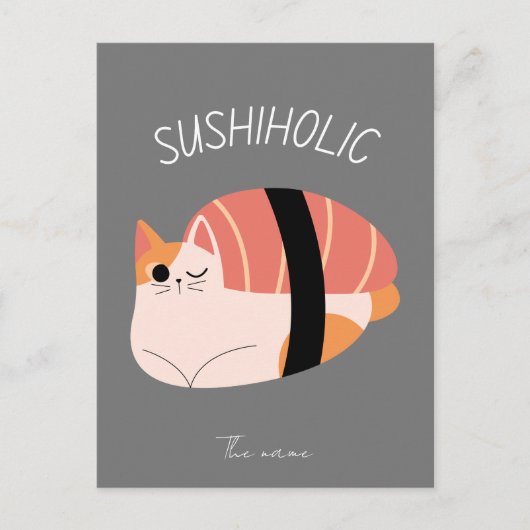 Alkoholiker, Sushikatze Postkarte (Vorderseite)