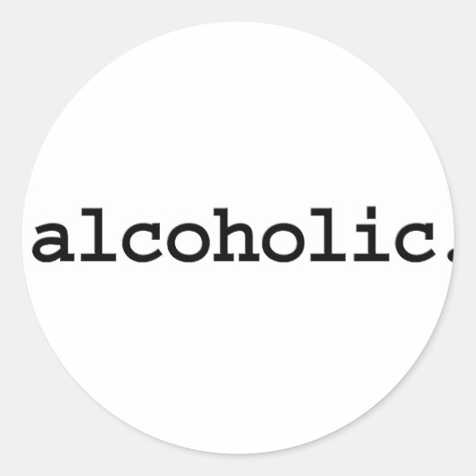 alkoholisch. runder aufkleber (Vorderseite)