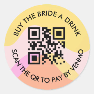 Alkoholische & Groovy Junggesellinnenabschied QR/V Runder Aufkleber