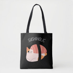 Alkoholische Niedliche Kitty mit Kawaii Sushi Totb Tasche