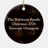 Alkoholisches, dunkelbraunes und rotes Herz Funny  Keramikornament (Hinten)